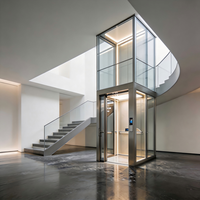 Ascenseur domestique moderne personnalisé à entraînement par traction, capacité 400 kg, cabine en acier inoxydable, ascenseur pour passagers de villa