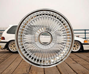 Cerchi <span class=keywords><strong>a</strong></span> raggi JY 17x8 17x9 18x8 Cromo Argento Reverse Standard Straight Lace 100 raggi Dayton Wire Wheels - Product Image 2