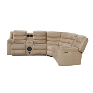 Sofá Seccional Reclinable Moderno con Estructura de Madera y Tapicería de Tela, con Masaje, para Sala de Estar, Modelo 7008 - Product Image 5