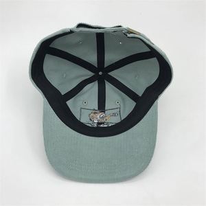 Casquette en velours côtelé non structurée à 6 panneaux, haute qualité, visière plate, avec logo brodé personnalisé, en tissu jersey, terry, dobby – Vente en gros - Product Image 6