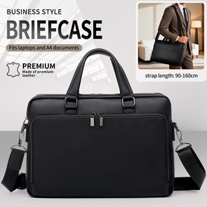 Maletín Profesional de Gran Capacidad Resistente al Desgaste con Bolsillos Organizadores, Bolsa de Mensajero de Cuero PU para Laptop de 15 Pulgadas - Product Image 1