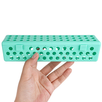 Caja de Esterilización Dental Perforada Autoclavable, Estuche de Almacenamiento de Instrumentos de Plástico Resistente a Altas Temperaturas para Fresas y Limas Endodónticas