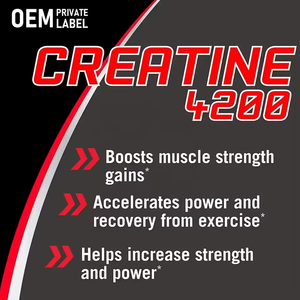 Suplemento Deportivo de Creatina Monohidrato de Marca Privada con Aminoácidos y BCAA, 60 Cápsulas, para el Crecimiento Muscular, Libre de OMG - Product Image 4