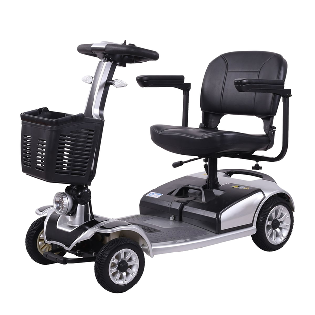 2026 350W Digital 4-Wheel Adult Mobility Scooter Lithium Waterproof 8-Inch Tires Foldable Design 20-30km Range Max Load 120kg