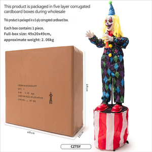 <span class=keywords><strong>Payaso</strong></span> <span class=keywords><strong>Loco</strong></span> de Halloween de 1.9M con Trompeta, Luz Activada por Movimiento, Decoración Eléctrica para Casa Embrujada, Jardín y Fiestas al Aire Libre - Product Image 6
