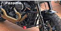 Pazoma Barre de protection moteur avant en acier style Club HD pour Softail Fat Bob 2018+ avec embouts colorés amovibles, pour rétrofit/amélioration