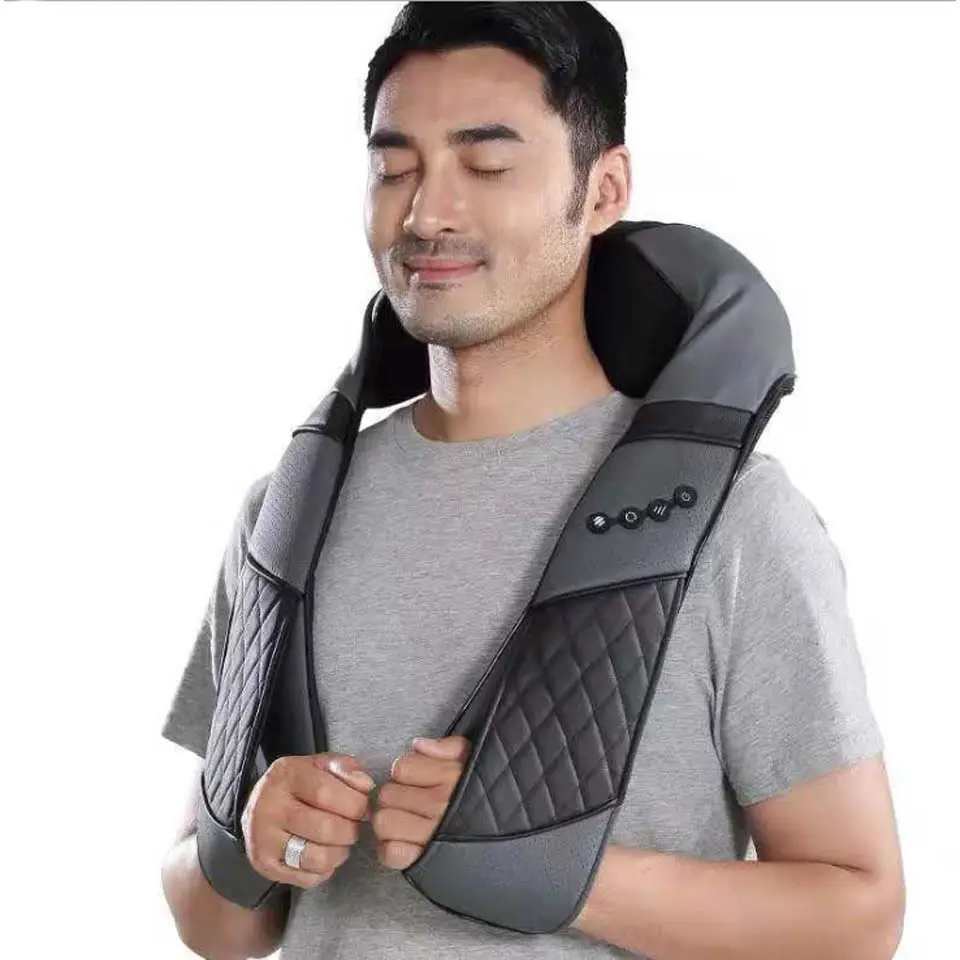 Masaje Shiatsu eléctrico de cuerpo completo más vendido, alivio del dolor de espalda, masajeador de hombros y cuello con bolsa