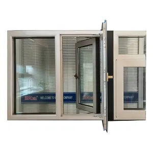 全天候型ガラス窓ドアサーマルブレイクアルミ開き窓二重強化ガラス付き