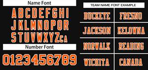 Custom <b>Black</b> Orange-<b>White</b> Classic Style Mesh Authentic <b>Football</b> Jersey - Product Image 3