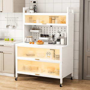 יחידת אחסון פלדה מודרנית, יחידת אחסון כפולה-אביזר מטבח אובזר תיק המארגן משרד מדפים - Product Image 5