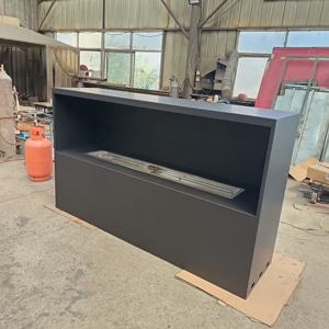 Foyer au gaz à trois côtés de style moderne noir Foyer au gaz naturel Foyers à gaz à allumage à distance dans la <span class=keywords><strong>maison</strong></span> à <span class=keywords><strong>vendre</strong></span> - Product Image 1