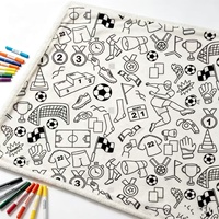 Couverture à colorier sur le thème du football, 100% polyester, lavable, en polaire, activité artistique éducative, cadeau pour garçons et filles