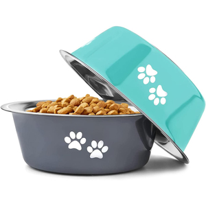 Nouveaux produits en gros : Bols pour chiens en acier inoxydable avec impression couleur, gamelles d'eau et de nourriture pour animaux de compagnie - Product Image 1