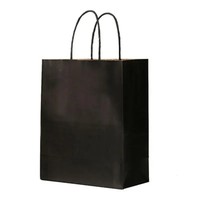 Personnalisable en gros de luxe en carton brun noir avec poignées sacs en papier kraft pour bijoux artisanat cadeau vêtements Shopping