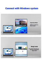 Monitor Portabel LED Profesional Dual 18.5" Desain Tiga Layar IPS Full HD 65% SRGB Perlindungan Mata Cahaya Biru Rendah Tipe C