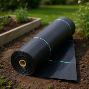 D0100H53LJP Malla antihierbas de polipropileno tejida de alta resistencia, negra, para jardín y paisajismo, 6 x 100 pies, para cubrir el suelo en jardines y entradas de vehículos. - Product Image 2