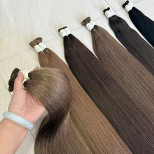 Extensiones de Cabello Humano Natural de Color Marrón Más Vendidas, Sedosas y Lisas, con Cutícula Alineada, Tejido de Cabello Humano Real, <span class=keywords><strong>Estenciones</strong></span> Cabello Humano Natural - Product Image 2