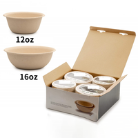 Salade Dessert soupe chaude emballage bols en papier conteneur alimentaire assiettes à emporter Camping fête bol en bambou jetable