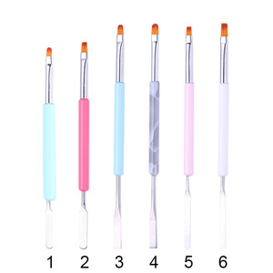 Espátula y Pincel de Gel para Uñas 2 en 1 de Doble Punta, Mango de Plástico con Virola de Aluminio, Pelo Sintético, Herramienta Profesional para Manicura y Salón de Uñas - Product Image 6