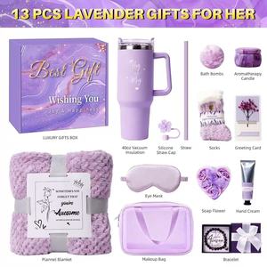 Cesto regalo spa di lusso con set di coperte, regalo di compleanno per donna, kit relax e cura di sé, kit regalo per <span class=keywords><strong>la</strong></span> festa della <span class=keywords><strong>mamma</strong></span>, regalo per lei. - Product Image 6