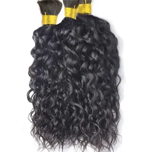 Factory Direct Wholesale Wet And Wavy Human Braiding Hair Bulk No Weft 24 Inch Human Wet And Wavy Braiding Hair