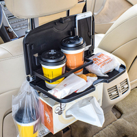 Plateau d'activités portable multifonctionnel en plastique PP pour siège de voiture, plateau repas pliable avec fixation par ceinture, 1 à 3 compartiments, table arrière pour enfants