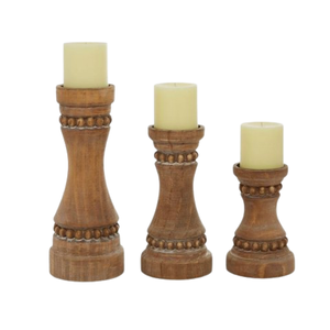 Candelabros de madera de mango hechos a mano Candelabros de pilar de madera más vendidos Candelabros de madera para sala de estar - Product Image 4