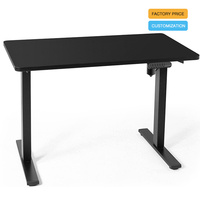 Bureau assis-debout électrique moderne en métal avec plateau composite extensible, hauteur réglable, ergonomique pour la maison et le bureau