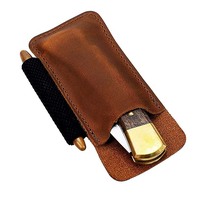 Étui en cuir Crazy Horse pour outils EDC, clip de ceinture, étui pour couteau Buck 110 Space Pen