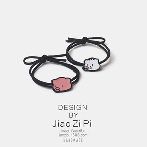 Coletero con Cabeza <span class=keywords><strong>de</strong></span> Cerdo, Estilo Casual, Lindo y Simple, para Niñas, Accesorio para el Cabello <span class=keywords><strong>de</strong></span> Doble Uso - Product Image 2