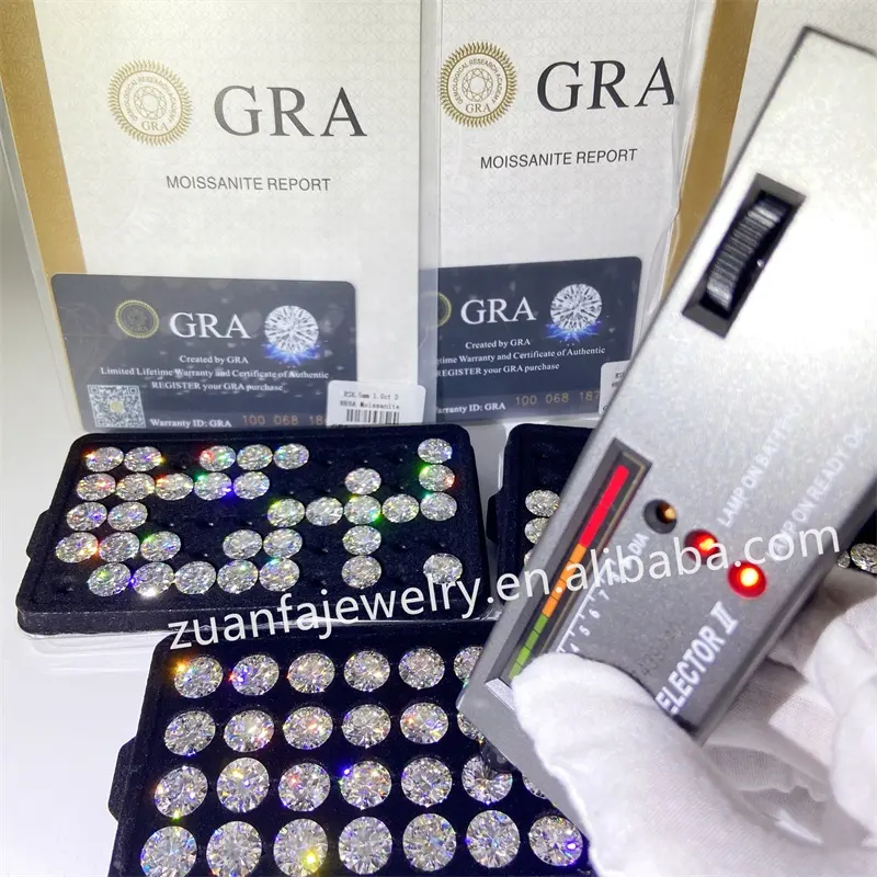 Certificato GRA prezzo all'ingrosso pietre sfuse rotonde DEF colore VVS diamante moissanite