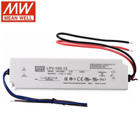 Alimentation électrique à découpage LED Meanwell LPV-100-12 12V 8.5A 102W 5V 15V 24V 36V 48V à sortie unique, étanche IP67, mince, pour LED