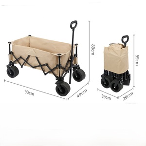 All-Terrain Outdoor Tuinkar Zware Roestvrijstalen Inklapbare Vouwwagen Voor Winkelen Met Oem-Ondersteuning Opvouwbare Kar - Product Image 2