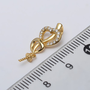 Pendentif en argent S925, 7-12, motif flèche cœur, perle, pendentif pour cheveux, accessoires de bricolage, composants de bijoux semi-finis - Product Image 4