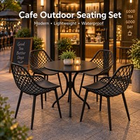 Ensemble de table et de chaises rondes d'extérieur, imperméable, léger, résistant aux UV, meubles de patio modernes