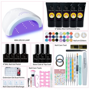 Giá Rẻ Poly Acrylic <span class=keywords><strong>Gel</strong></span> Set Với Đèn LED UV Nail Extension Brushes Push Tip Màu Acrylic <span class=keywords><strong>Gel</strong></span> Nail Polish Builder <span class=keywords><strong>Kit</strong></span> - Product Image 3