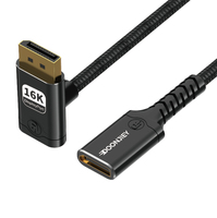 Câble d'extension tressé plaqué or 16K mâle vers femelle haute vitesse compatible avec projecteur, ordinateur, téléviseur, moniteur