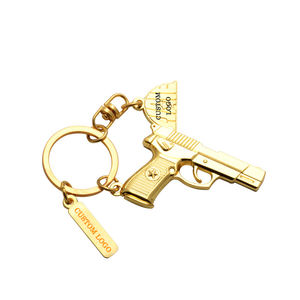 Portachiavi personalizzati con Logo personalizzato in lega di alta qualità a forma di pistola in lega di alta qualità con finitura morbida a smalto duro - Product Image 2