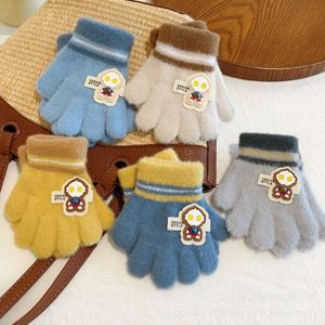 Guantes de Punto de Lana para Niños, Cálidos, Protección contra el Frío, Anticongelantes, para Ciclismo al Aire Libre, Escritura, Cinco Dedos - Product Image 2