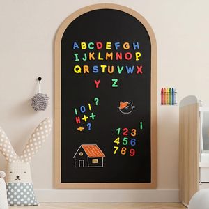 <span class=keywords><strong>Tableau</strong></span> noir mural auto-adhésif en forme d'arche magnétique en bois noir grand format avec lettres <span class=keywords><strong>pour</strong></span> la rentrée scolaire, les mariages et les chambres d'enfants - Product Image 1