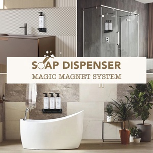 Gros aimant magique salle de bains toilette shampooing Support douche Gel Support hôtel mural lavage à la <span class=keywords><strong>main</strong></span> liquide <span class=keywords><strong>savon</strong></span> distributeur - Product Image 6