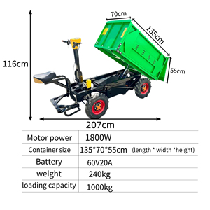 Super Sale Four-<b>Wheeled</b> Grey Flat Dump Truck <b>Trolley</b> Pure Copper Motor 1-Year Hydraulic Construction 60v20a Motor Const - Product Image 6