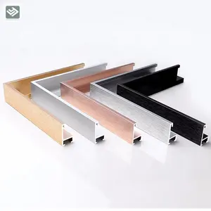 Profil Strip aluminium kustom pabrik Foshan pemrosesan Cnc Trim aluminium untuk kabinet dekorasi bingkai foto