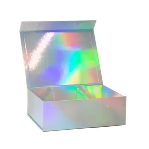 Cajas de regalo magnéticas plegables de alta calidad Revestimiento UV Diseño personalizado Embalaje de cartón Caja de embalaje de calidad Tapa magnética de 3mm