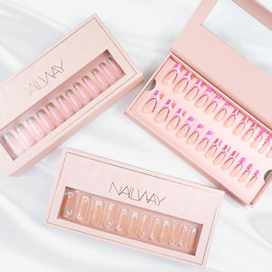 Nailway caja <span class=keywords><strong>de</strong></span> embalaje personalizada <span class=keywords><strong>de</strong></span> alta calidad 24 piezas ABS ataúd largo cuadrado falso calidad acrílico Prensa en <span class=keywords><strong>uñas</strong></span> al por mayor - Product Image 1