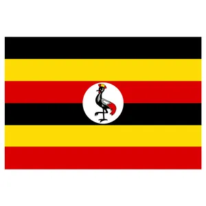 Wholesale Fast Shipping Customized Logo 100% Polyester flags 3x5ft The Republic of Uganda All Country Flag