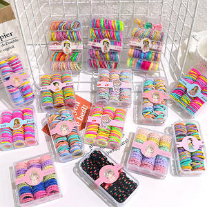 Fascia per capelli in scatola per bambini in tessuto morbido corda di gomma per ragazze e neonati delicata sui pollici per acconciature da bambina - Product Image 3