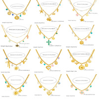 MIRADIA été océan mer cheval étoile de mer coquille fleur coeur soleil forme pendentif 18k plaqué or 316 acier inoxydable breloque colliers