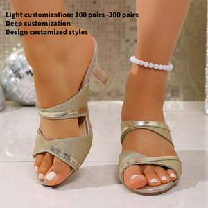 Nouvelle Arrivée – Sandales de Luxe Sexy pour <span class=keywords><strong>Femme</strong></span> à Talons Aiguilles, Bride Diagonale, Tige en Tissu, Bout Ouvert – Idéales pour les Voyages A-XT-051 - Product Image 1