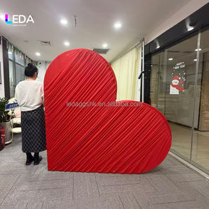 LEDA Décoration d'événements personnalisée : Support de toile de fond en forme d'arche de cœur avec draperies en forme de cœur et housse, pour la décoration de centres commerciaux, d'événements et de propositions de mariage - Product Image 3